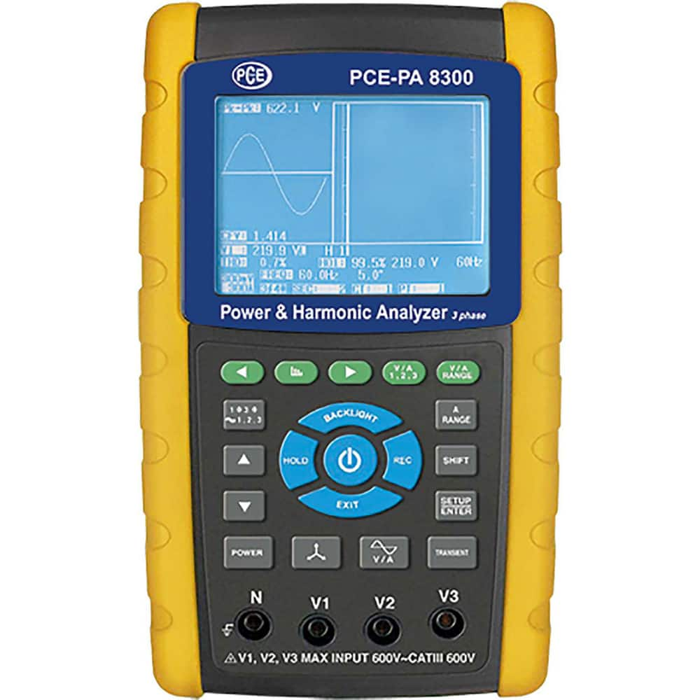 Power Meters; Meter Type: Power Quality Analyzer; Application: Power Meter; Maximum Current Capability (A): 1200.00; Maximum Solar Power Measurement: 9999 kW; Power Factor: 1; Peak Capture: Yes; Storage: 4 GB; Cat Rating: CAT III; Data Logging: Yes; Overa