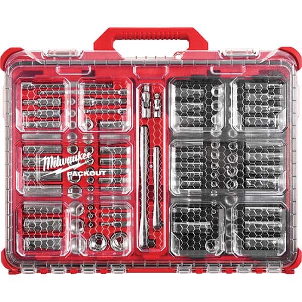 Milwaukee Tool - Socket Sets Measurement Type: Metric/Inch Drive Size: 1/4, 3/8 - Eagle Tool & Supply