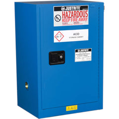 Justrite - 1 Door 1 Shelf 12 Gal Space Saver Safety Cabinet for Flammable Substances - Exact Industrial Supply