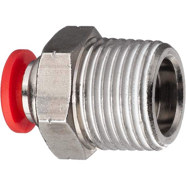 USA Sealing - Plastic Push-To-Connect Tube Fittings Type: Male Straight Tube Outside Diameter (Inch): 1/2 - Eagle Tool & Supply