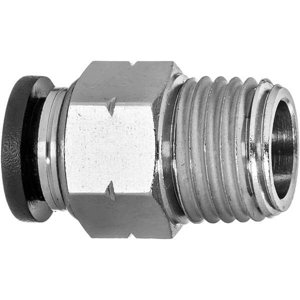 USA Sealing - Plastic Push-To-Connect Tube Fittings Type: Male Straight Tube Outside Diameter (Inch): 1/2 - Eagle Tool & Supply