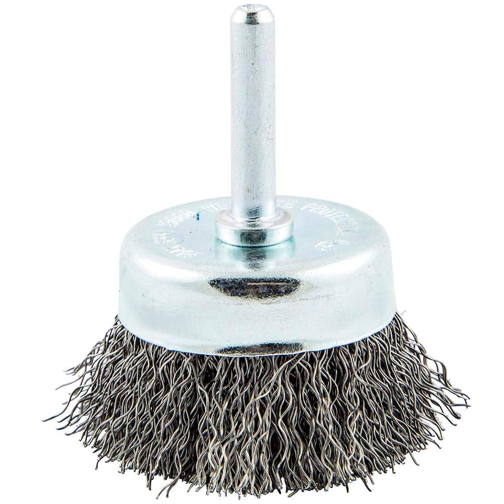 Norton - 1-3/4" Diam 1/4" Shank Carbon Steel Fill Cup Brush - Eagle Tool & Supply