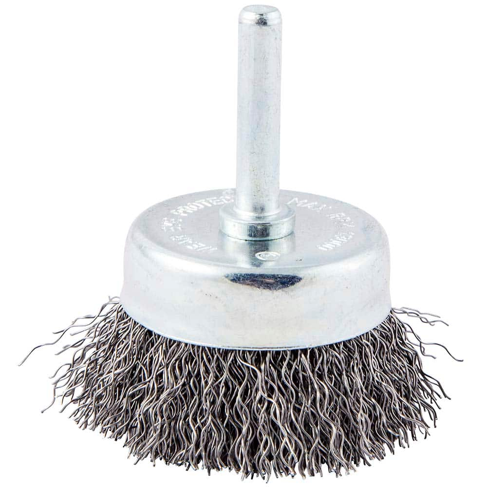 Norton - 2" Diam 1/4" Shank Carbon Steel Fill Cup Brush - Eagle Tool & Supply