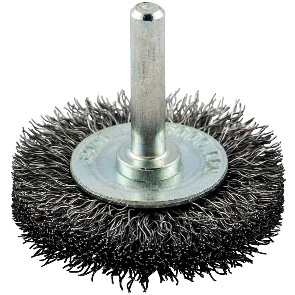 Norton - 2" OD, Crimped Carbon Wheel Brush - Eagle Tool & Supply