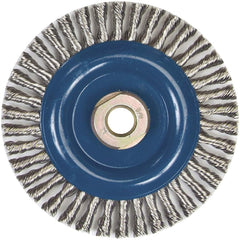 Norton - 5" OD, 5/8-11 Arbor Hole, Stringer Bead Stainless Steel Wheel Brush - Eagle Tool & Supply