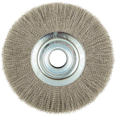 Norton - 12" OD, 2" Arbor Hole, Crimped Carbon Wheel Brush - Eagle Tool & Supply