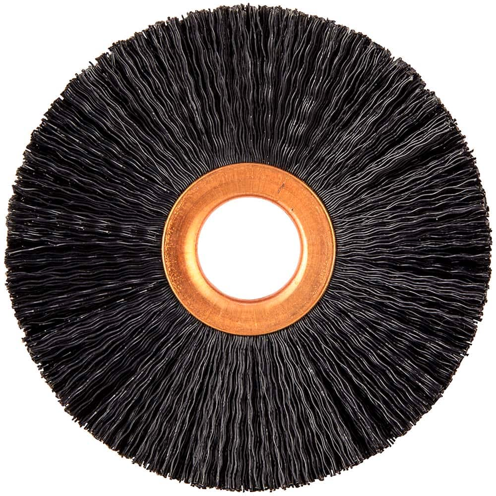 Norton - 3" OD, 5/8" Arbor Hole, Crimped Nylon Wheel Brush - Eagle Tool & Supply