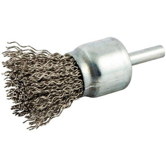 Norton - End Brushes Brush Diameter (Inch): 1 Fill Material: Carbon Steel - Eagle Tool & Supply