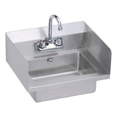 ELKAY - Stainless Steel Sinks Type: Hand Sink Wall Mount w/Manual Faucet Outside Length: 18 (Inch) - Eagle Tool & Supply