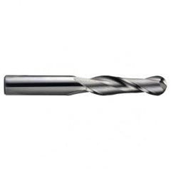 3/16" Dia. - 3" OAL - Ball Nose SE TiN Carbide End Mill - 2 FL - Eagle Tool & Supply