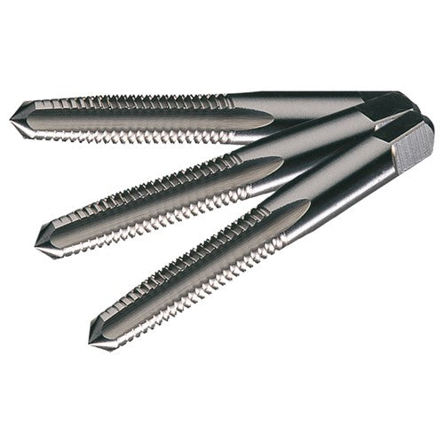 M5x0.8 Flute Carbon Steel Standard Taper, Plug, and Bottoming Hand Tap Set- Bright - Exact Industrial Supply