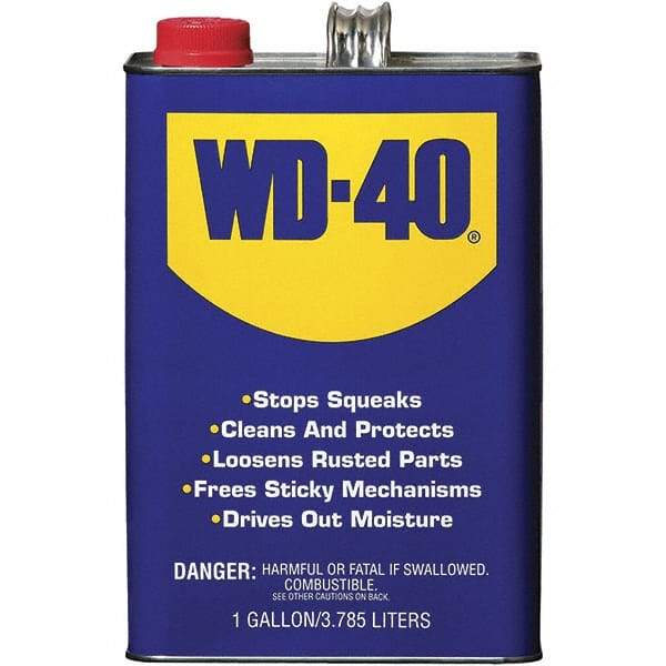 WD-40 - 1 Gal Multi-Use Product - Bulk, Liquid, Stop Squeaks, Removes & Protects, Loosens Rusted Parts, Free Sticky Mechanisms, Drives Out Moisture - Eagle Tool & Supply