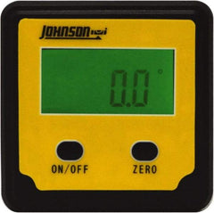 Johnson Level & Tool - (4) 90° Measuring Range, Magnetic Base Digital Protractor - 0.10° Resolution, Accuracy Up to 0.10°, Alkaline AAA Battery Not Included - Eagle Tool & Supply