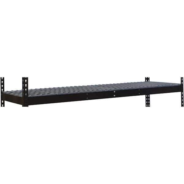 Hallowell - 48" Wide, Open Shelving Accessory/Component - Steel, 24" Deep, Use with Black Rivetwell Double Rivet Boltless Shelving - Eagle Tool & Supply