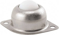 Hudson Bearing - 1 Inch Diameter, Oval, Nylon Ball Transfer - 1.1875 Inch Mount Height, 75 Lb. Capacity - Eagle Tool & Supply