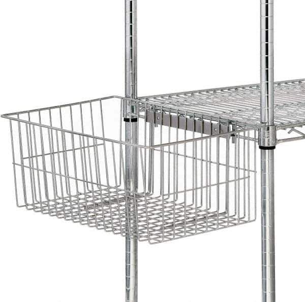 Quantum Storage - 18.87" Wide, Open Shelving Accessory/Component - Chrome, Chrome Finish, 11-1/4" Long, Use with Wire Shelving Units - Eagle Tool & Supply