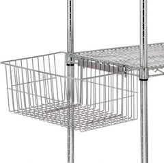 Quantum Storage - 18.87" Wide, Open Shelving Accessory/Component - Chrome, Chrome Finish, 11-1/4" Long, Use with Wire Shelving Units - Eagle Tool & Supply
