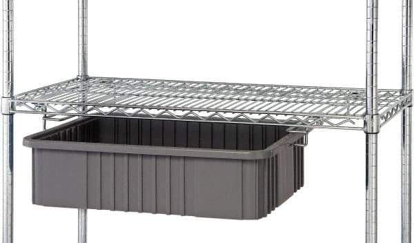 Quantum Storage - 2" Wide, Open Shelving Accessory/Component - Chrome, Chrome Finish, 24" Long, Use with Wire Shelving Units - Eagle Tool & Supply