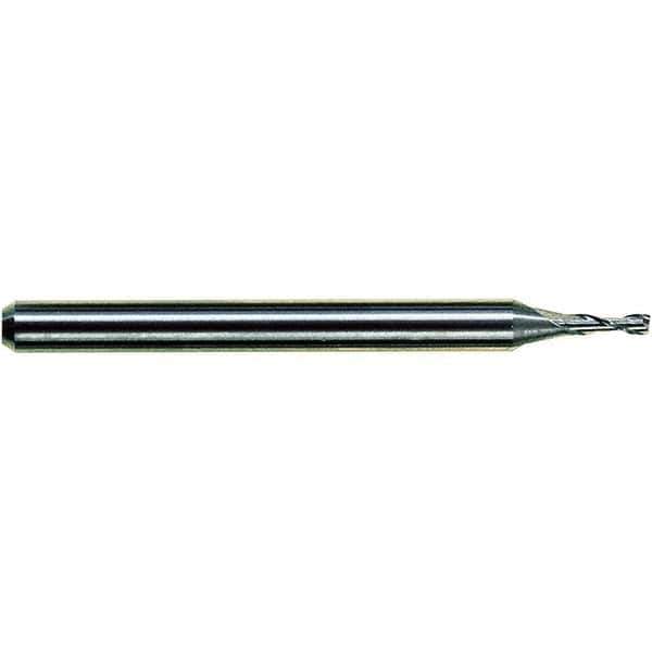 M.A. Ford - 0.9mm, 2.7mm LOC, 3mm Shank Diam, 38mm OAL, 2 Flute, Solid Carbide Square End Mill - Single End, ALtima Finish, Spiral Flute, 30° Helix, Centercutting, Right Hand Cut, Right Hand Flute - Eagle Tool & Supply
