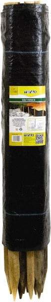 Tenax - 100' Long" x 36" High Silt Fence - Black Woven Polypropylene, For Erosion Control - Eagle Tool & Supply