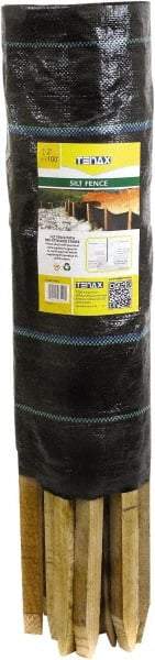 Tenax - 100' Long" x 24" High Silt Fence - Black Woven Polypropylene, For Erosion Control - Eagle Tool & Supply