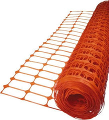 Tenax - 50' Long x 4' High, Orange Temporary Warning Barrier Fence - 3-1/2" x 1-1/2" Mesh - Eagle Tool & Supply