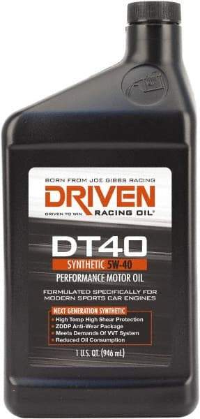 Joe Gibbs Driven Racing Oil - 1 Quart Synthetic Engine Oil - Grade 5W-40 - Eagle Tool & Supply