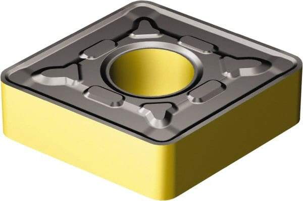 Sandvik Coromant - CNMG866 PR Grade 4335 Carbide Turning Insert - TiCN/AI2O3/TiN Finish, 80° Diamond, 1" Inscr Circle, 3/8" Thick, 3/32" Corner Radius - Eagle Tool & Supply