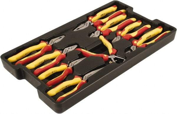 Wiha - 9 Piece Insulated Pliers, Cutters & Molded Tray Hand Tool Set - Comes in Box - Eagle Tool & Supply