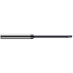 Ball End Mill: 0.062″ Dia, 0.093″ LOC, 4 Flute, Solid Carbide 2-1/2″ OAL, 1/8″ Shank Dia, 34 ° Helix, AlTiN Coated, Single End