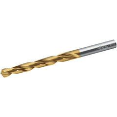 Walter-Titex - 12.5mm 118° High Speed Steel Jobber Drill - TiN Finish, Right Hand Cut, Spiral Flute, Straight Shank, 151mm OAL, N Point - Eagle Tool & Supply