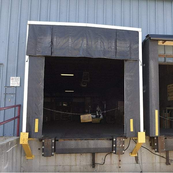 Vestil - 10' Door Width x 10' Door Height Nylon Dock Shelter - Black - Eagle Tool & Supply