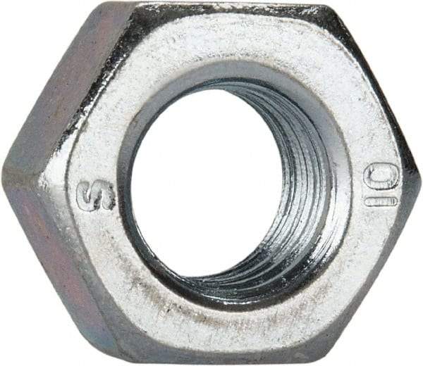 Value Collection - M8x1.25 Metric Coarse Steel Right Hand Hex Nut - 13mm Across Flats, 6.5mm High, Zinc-Plated Finish - Eagle Tool & Supply