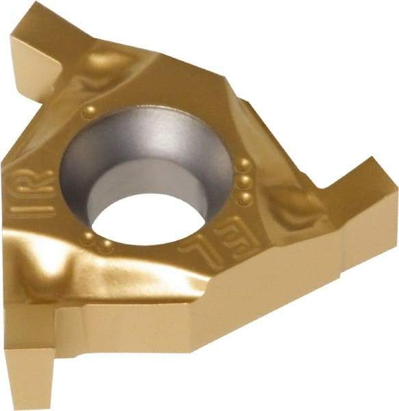 Iscar - 16EL/IR170GTGA Grade IC528, 1.7mm Cutting Width Carbide Grooving Insert - 2mm Max Depth of Cut, Neutral, 0.1mm Corner Radius, TiCN/TiN Finish - Eagle Tool & Supply