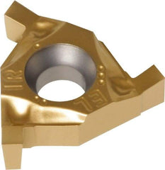 Iscar - 16EL/IR170GTGA Grade IC528, 1.7mm Cutting Width Carbide Grooving Insert - 2mm Max Depth of Cut, Neutral, 0.1mm Corner Radius, TiCN/TiN Finish - Eagle Tool & Supply