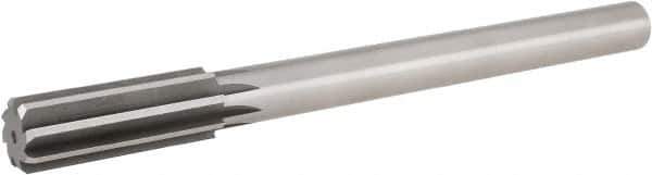 Hertel - 0.876" High Speed Steel 8 Flute Chucking Reamer - Straight Flute, 3/4" Straight Shank, 2-5/8" Flute Length, 10" OAL - Eagle Tool & Supply