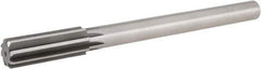 Hertel - 0.845" High Speed Steel 8 Flute Chucking Reamer - Straight Flute, 5/8" Straight Shank, 2-1/2" Flute Length, 9-1/2" OAL - Eagle Tool & Supply