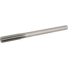 Hertel - 0.628" High Speed Steel 8 Flute Chucking Reamer - Straight Flute, 9/16" Straight Shank, 2-1/4" Flute Length, 9" OAL - Eagle Tool & Supply