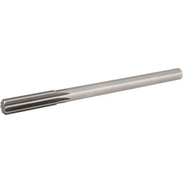 Hertel - 0.733" High Speed Steel 8 Flute Chucking Reamer - Straight Flute, 9/16" Straight Shank, 2-1/4" Flute Length, 9" OAL - Eagle Tool & Supply