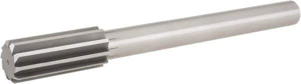 Hertel - 1-9/16" High Speed Steel 12 Flute Chucking Reamer - Straight Flute, 1-1/4" Straight Shank, 3-1/2" Flute Length, 13" OAL - Eagle Tool & Supply