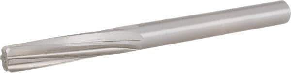 Hertel - 3/8" High Speed Steel 6 Flute Chucking Reamer - Spiral Flute, 3/8" Straight Shank, 1-3/4" Flute Length, 5" OAL - Eagle Tool & Supply