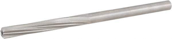 Hertel - #7 High Speed Steel 6 Flute Chucking Reamer - Spiral Flute, Straight Shank, 1-1/4" Flute Length, 3-5/8" OAL - Eagle Tool & Supply