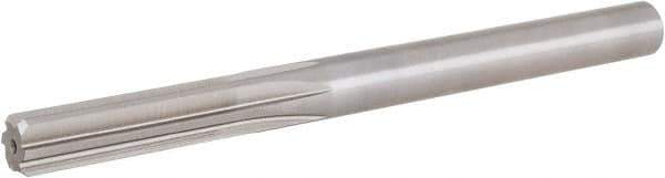 Hertel - 0.4385" High Speed Steel 6 Flute Chucking Reamer - Straight Flute, Straight Shank, 1-3/4" Flute Length, 5-1/2" OAL - Eagle Tool & Supply