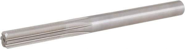 Hertel - 1/2" High Speed Steel 6 Flute Chucking Reamer - Straight Flute, Straight Shank, 2" Flute Length, 5-7/8" OAL - Eagle Tool & Supply