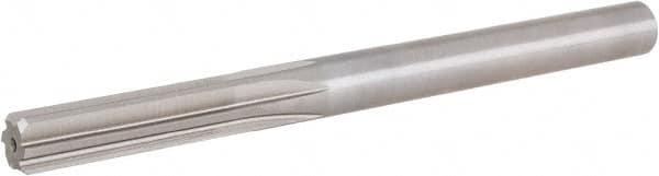 Chucking Reamer: 0.4365″ Dia, 5-1/2″ OAL, 1-3/4″ Flute Length, Straight Shank, High Speed Steel 6 Flute