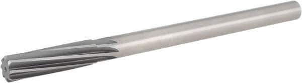 Hertel - 13/16" Cobalt 8 Flute Chucking Reamer - Spiral Flute, Straight Shank, 2-1/2" Flute Length, 9-1/2" OAL - Eagle Tool & Supply