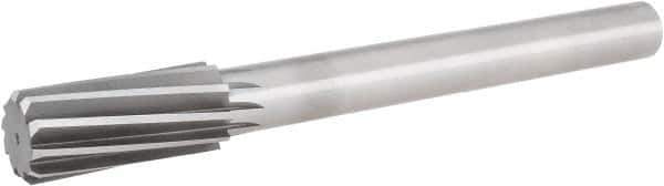 Hertel - 1-1/8" High Speed Steel 8 Flute Chucking Reamer - Spiral Flute, 7/8" Straight Shank, 2-7/8" Flute Length, 11" OAL - Eagle Tool & Supply
