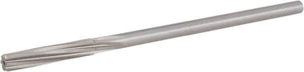 Hertel - Letter E High Speed Steel 6 Flute Chucking Reamer - Spiral Flute, 0.2405" Straight Shank, 1-1/2" Flute Length, 6" OAL - Eagle Tool & Supply
