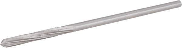 Hertel - 7/32" High Speed Steel 6 Flute Chucking Reamer - Spiral Flute, 0.2075" Straight Shank, 1-1/4" Flute Length, 5" OAL - Eagle Tool & Supply