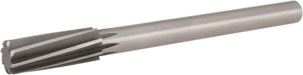 Hertel - 1-3/8" High Speed Steel 10 Flute Chucking Reamer - Spiral Flute, 1" Straight Shank, 3-1/4" Flute Length, 12" OAL - Eagle Tool & Supply